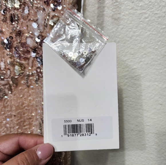 Mac Duggal 5500 Pink Floral Embellished Cap Sleeve Trumpet Gown 14 Wedding Party - Picture 13 of 15